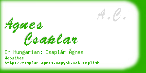 agnes csaplar business card